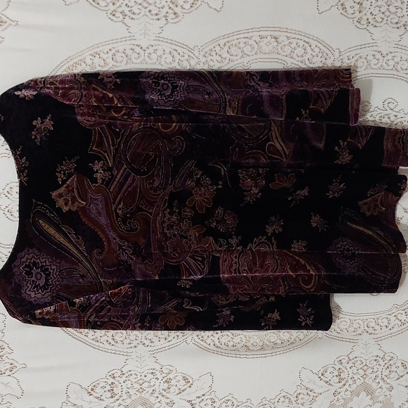 Coldwater Creek size medium long sleeve tunic style velour shirt (InvW178) - Picture 4 of 5